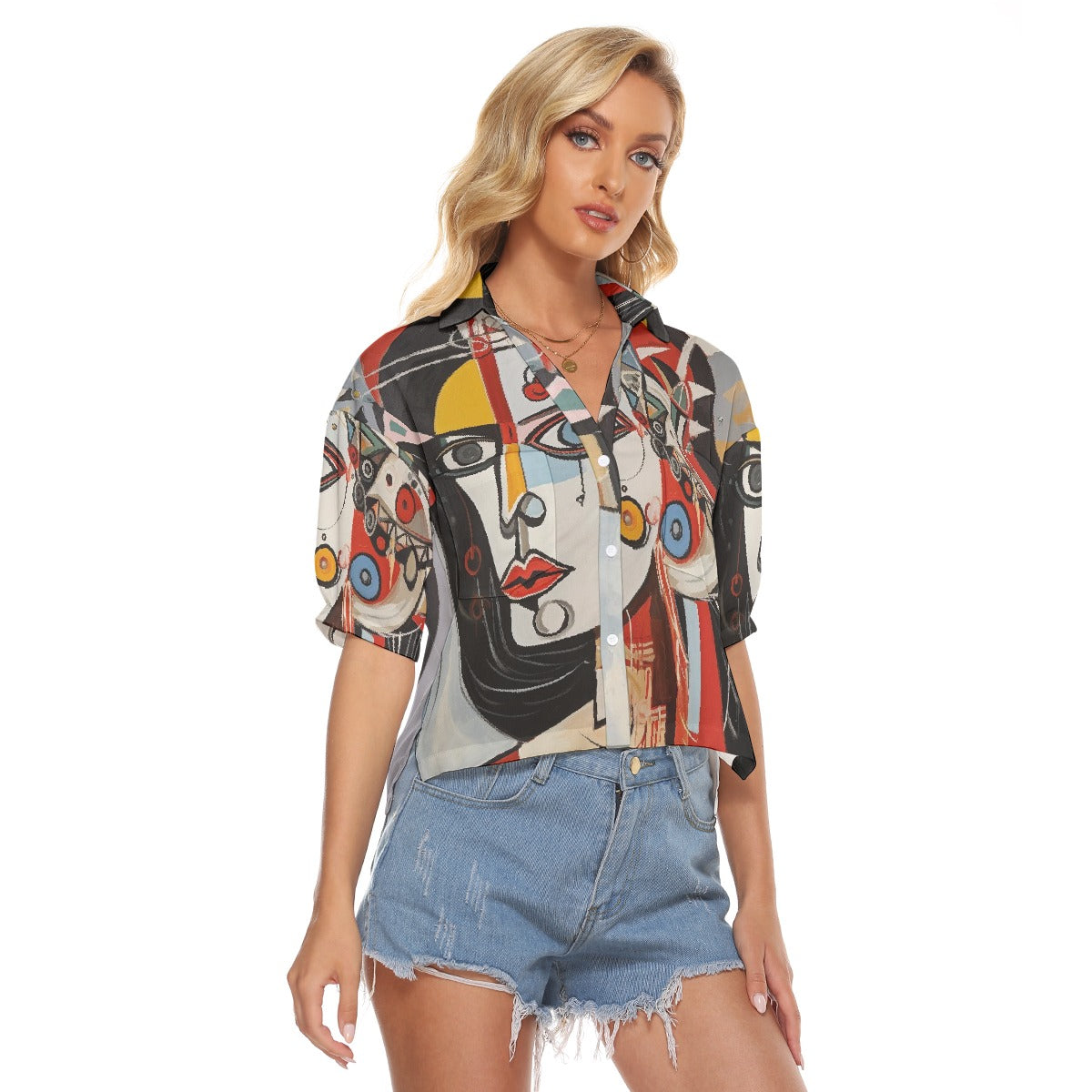 All-Over Print Women's V-neck Shirts