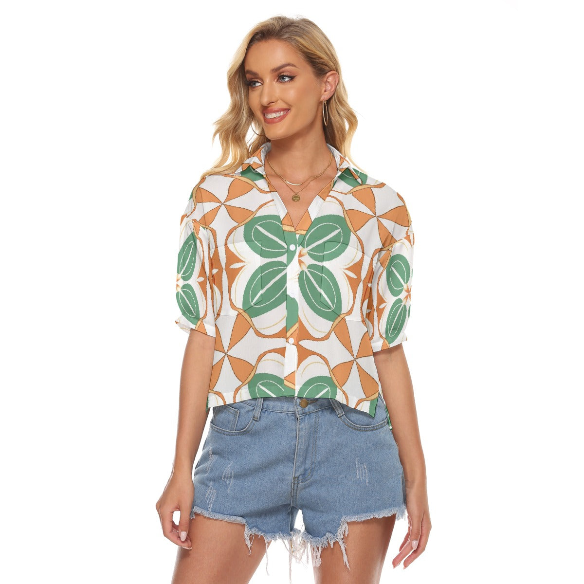 All-Over Print Women's V-neck Shirts