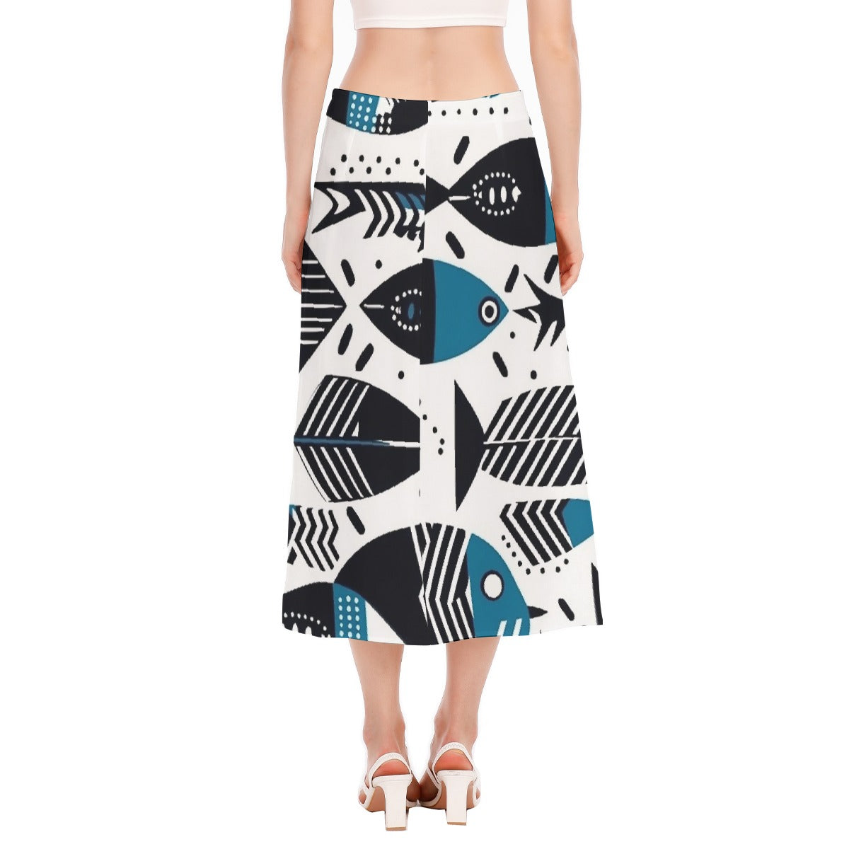 All-Over Print Women's High Slit Long Skirt