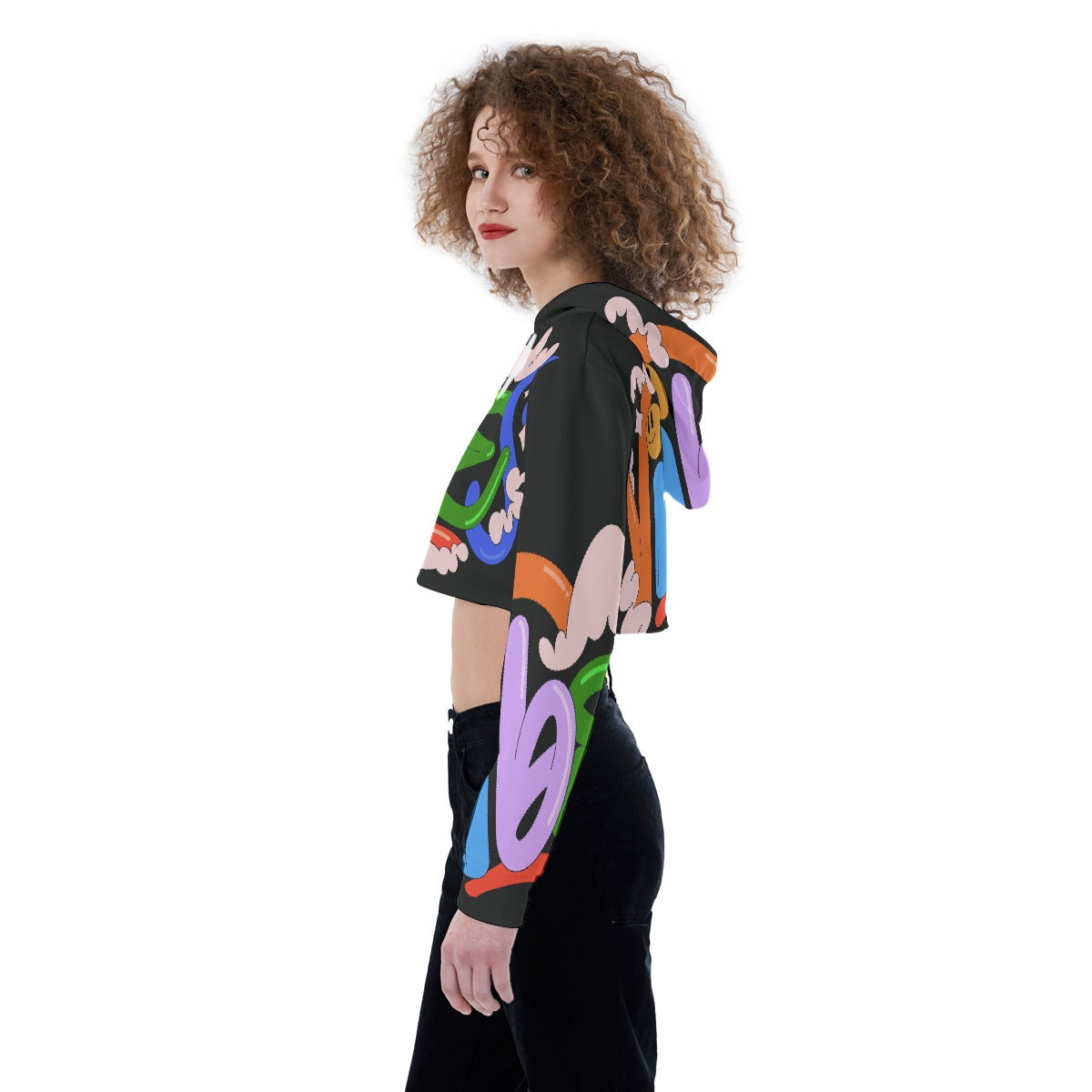 All-Over Print Women's Crop Top Hoodie