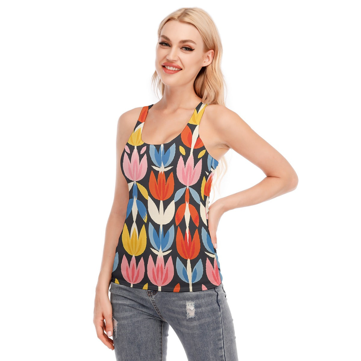 All-Over Print Women's Racer Vest | 190GSM Cotton