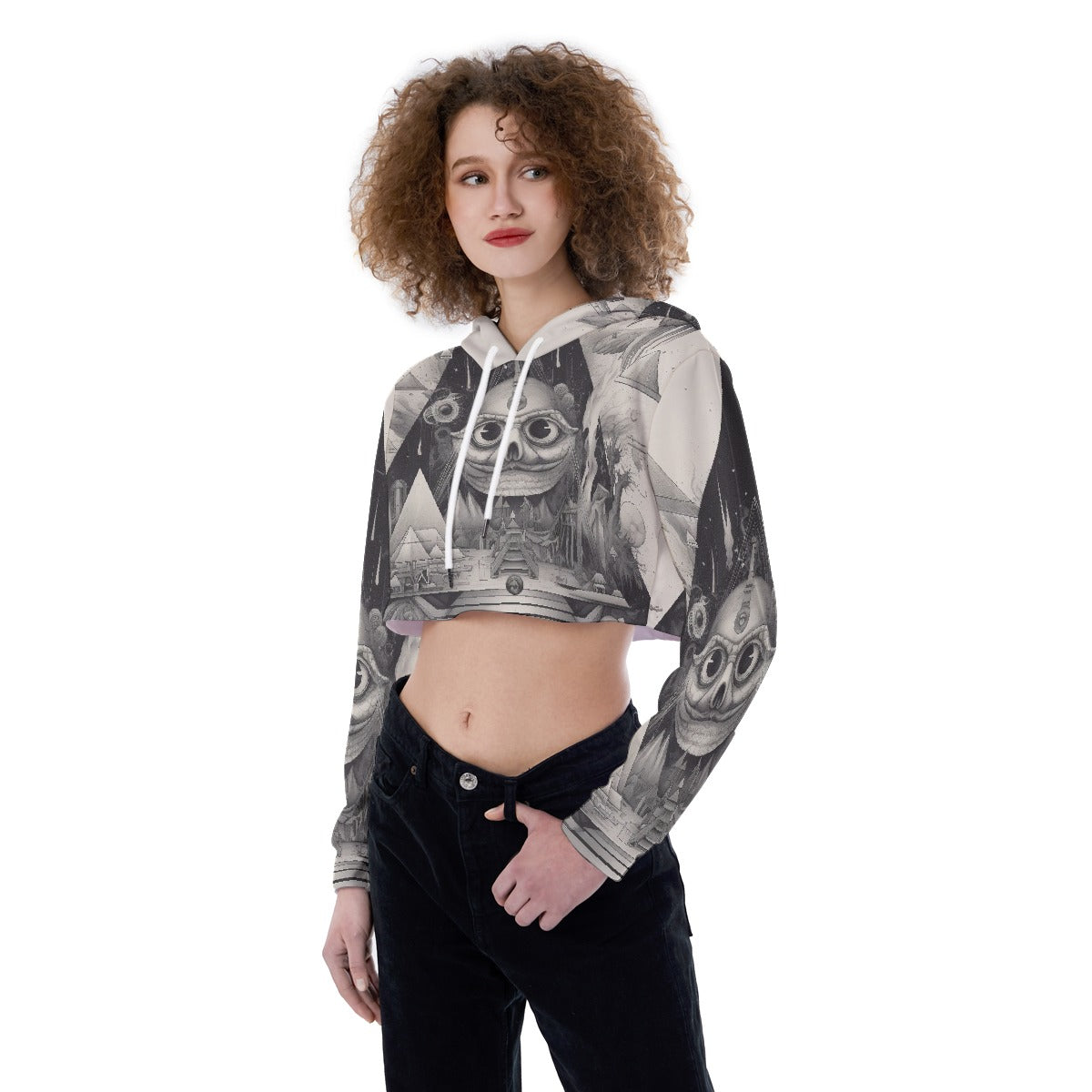 All-Over Print Women's Crop Top Hoodie
