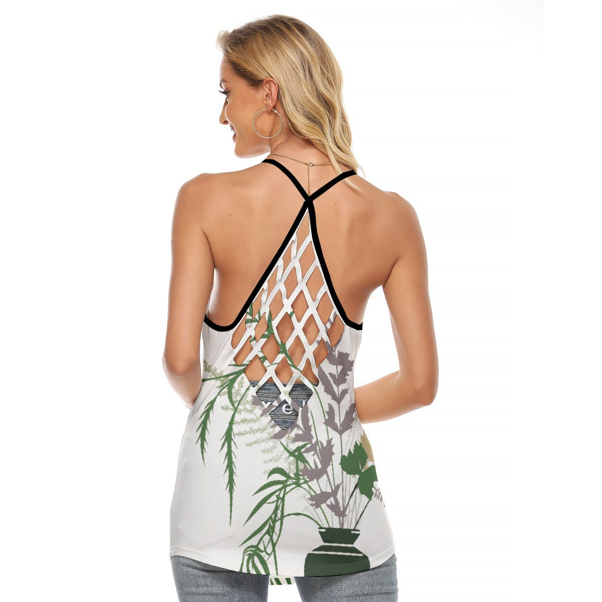 All-Over Print Women's Criss-Cross Open Back Tank Top