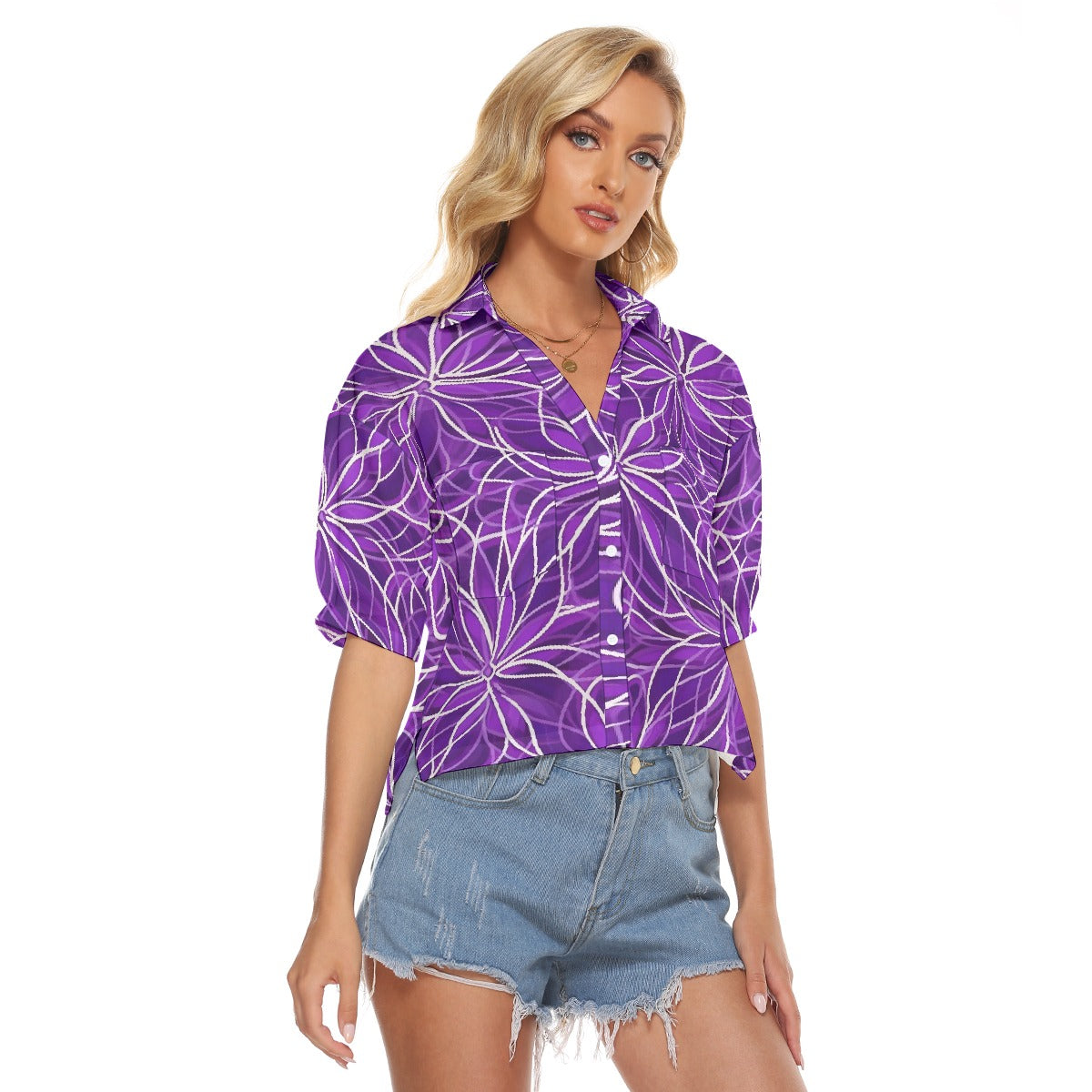All-Over Print Women's V-neck Shirts