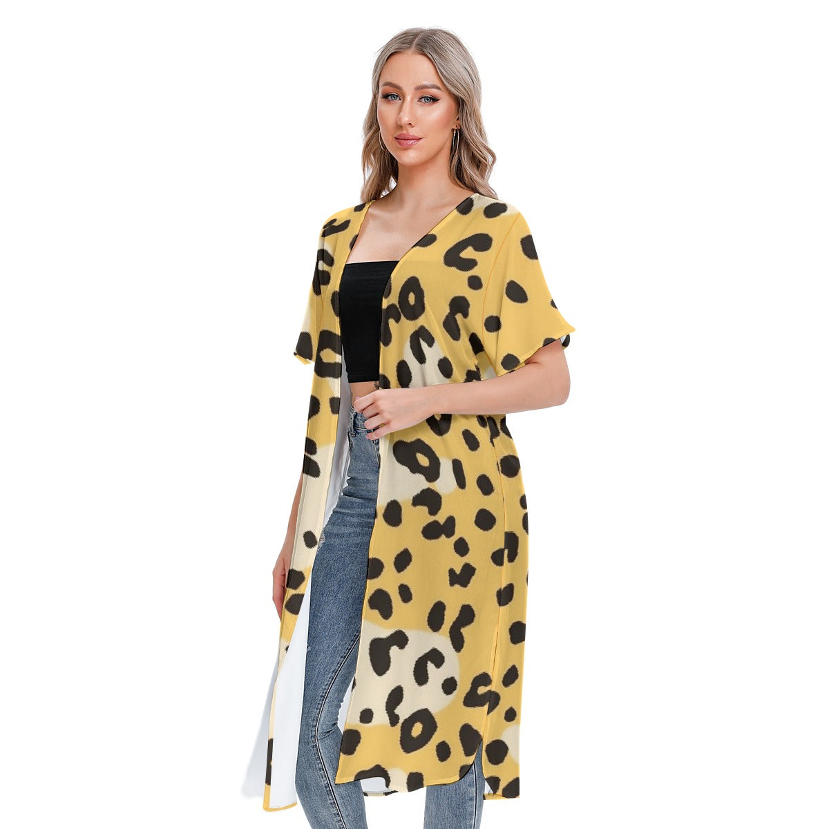 All-Over Print Women's Short Sleeve Cardigan