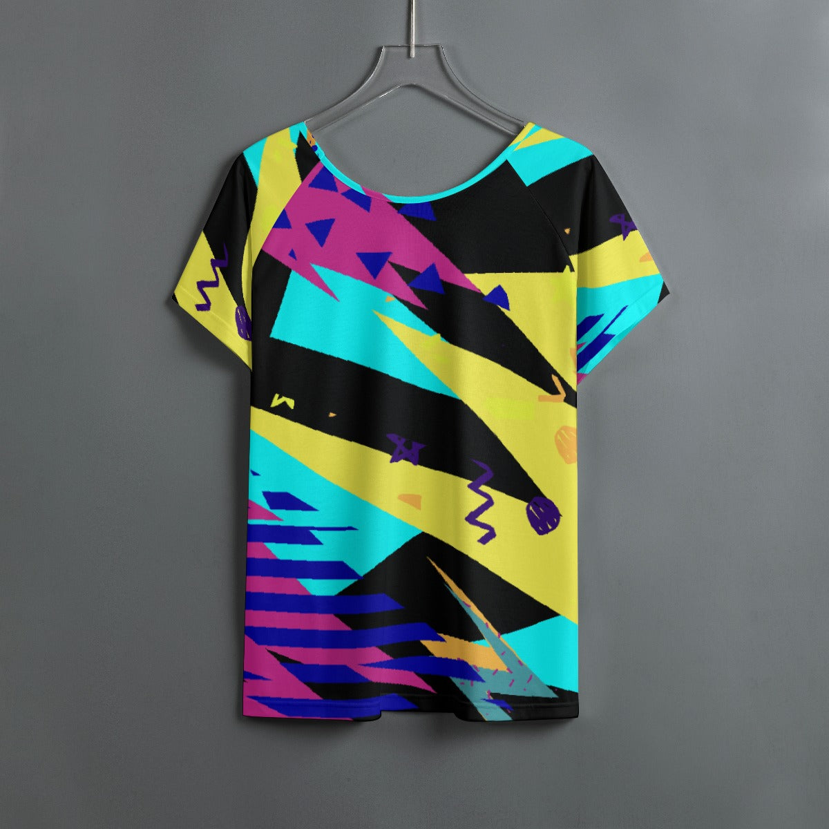 All-Over Print Women's Round Neck T-shirt With Raglan Sleeve