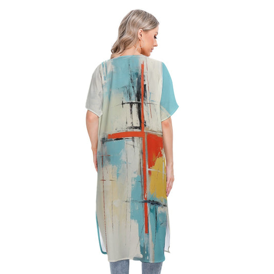 All-Over Print Women's Short Sleeve Cardigan