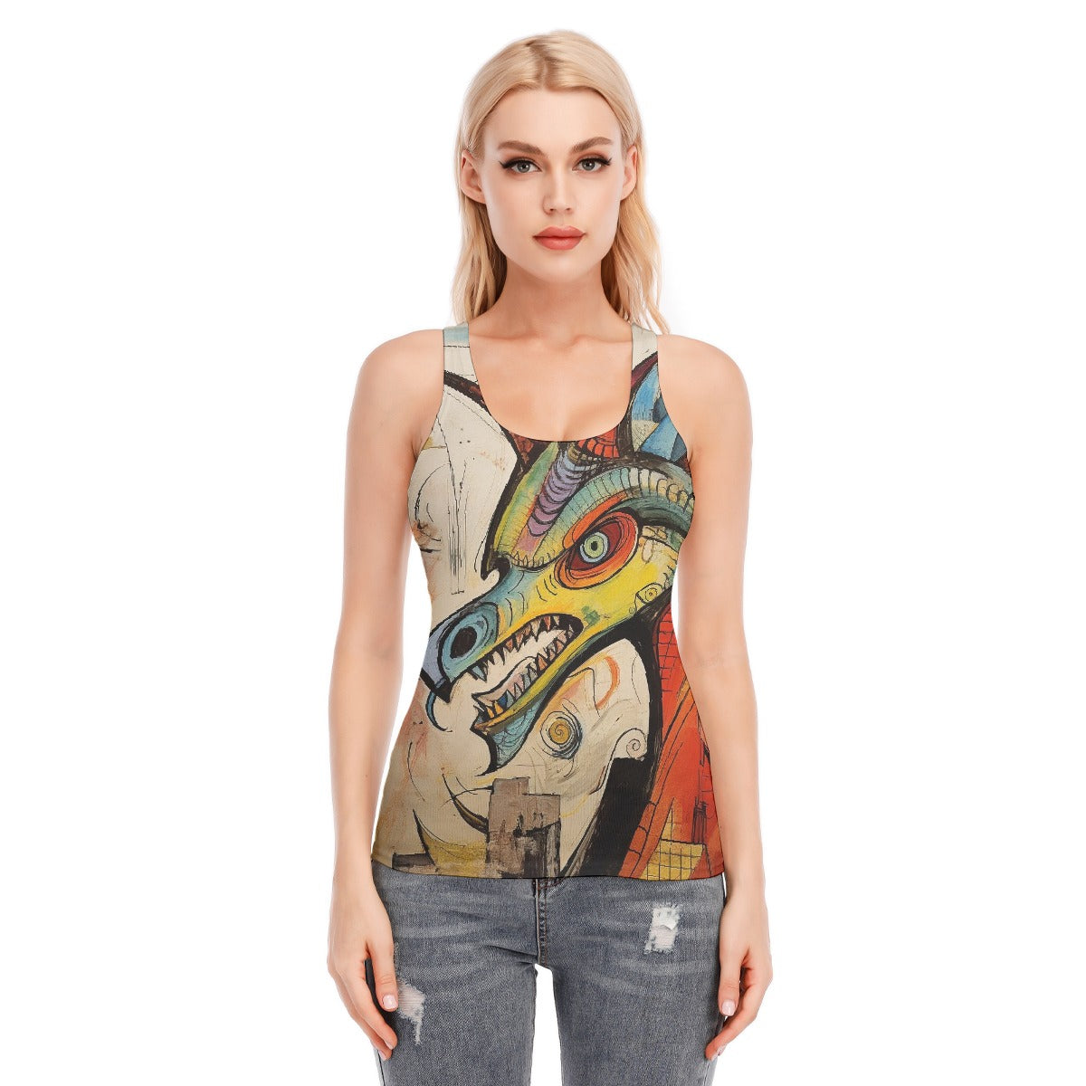 All-Over Print Women's Racer Vest | 190GSM Cotton