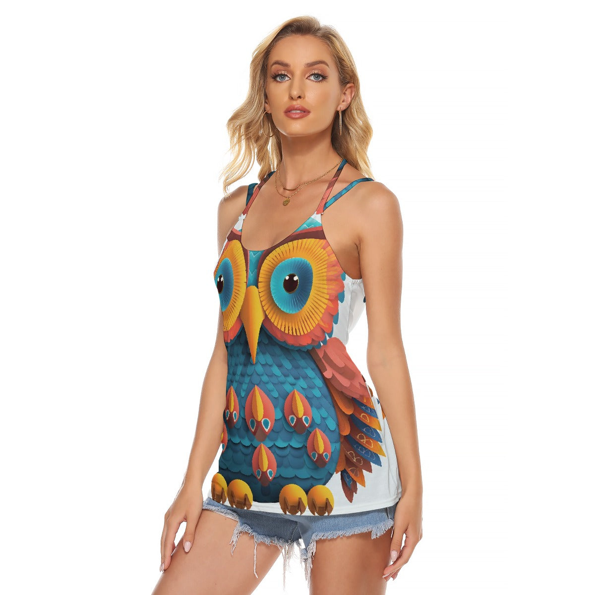 All-Over Print Women's Halter Top With Backless