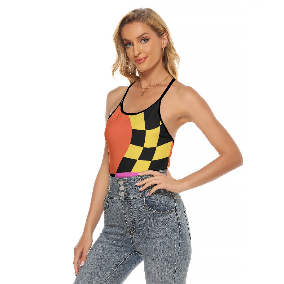 All-Over Print Women's Criss-Cross Open Back Tank Top