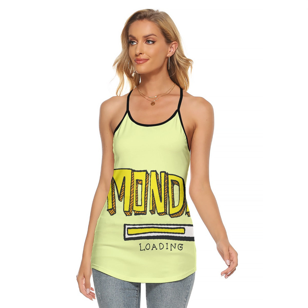 All-Over Print Women's Criss-Cross Open Back Tank Top