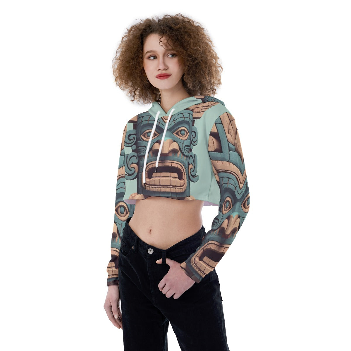 All-Over Print Women's Crop Top Hoodie