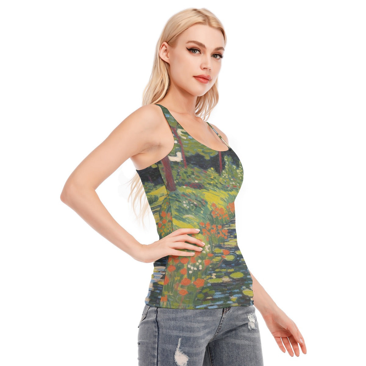 All-Over Print Women's Racer Vest | 190GSM Cotton