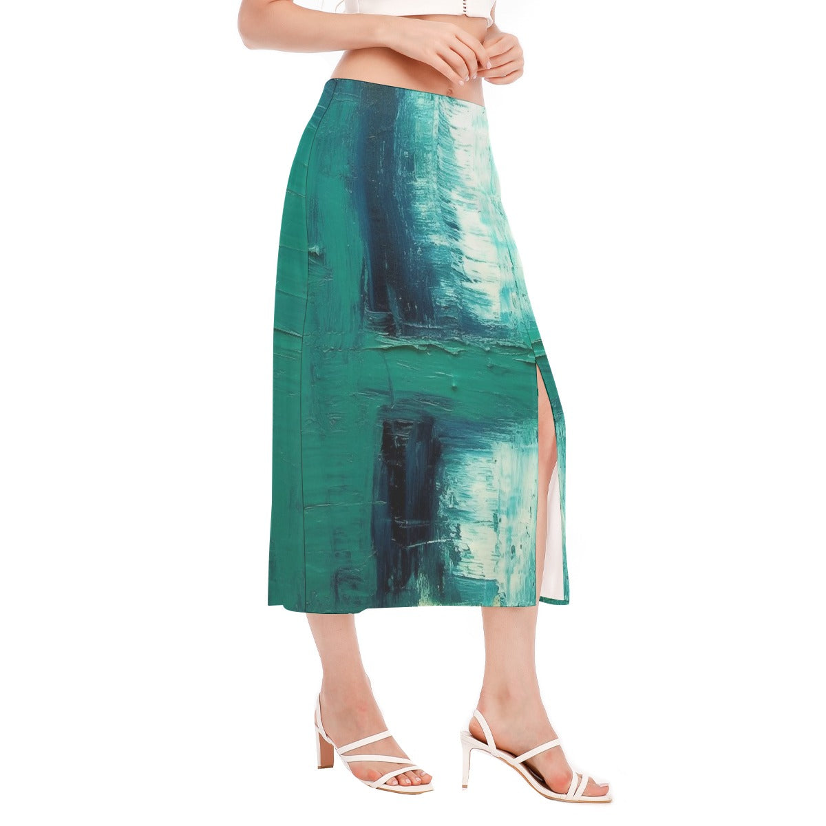 All-Over Print Women's High Slit Long Skirt