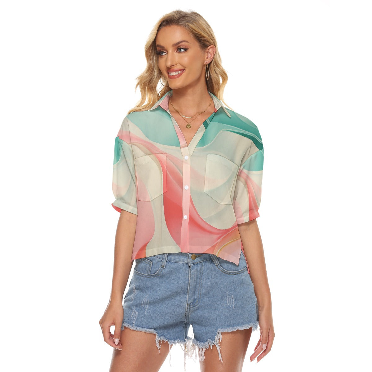 All-Over Print Women's V-neck Shirts