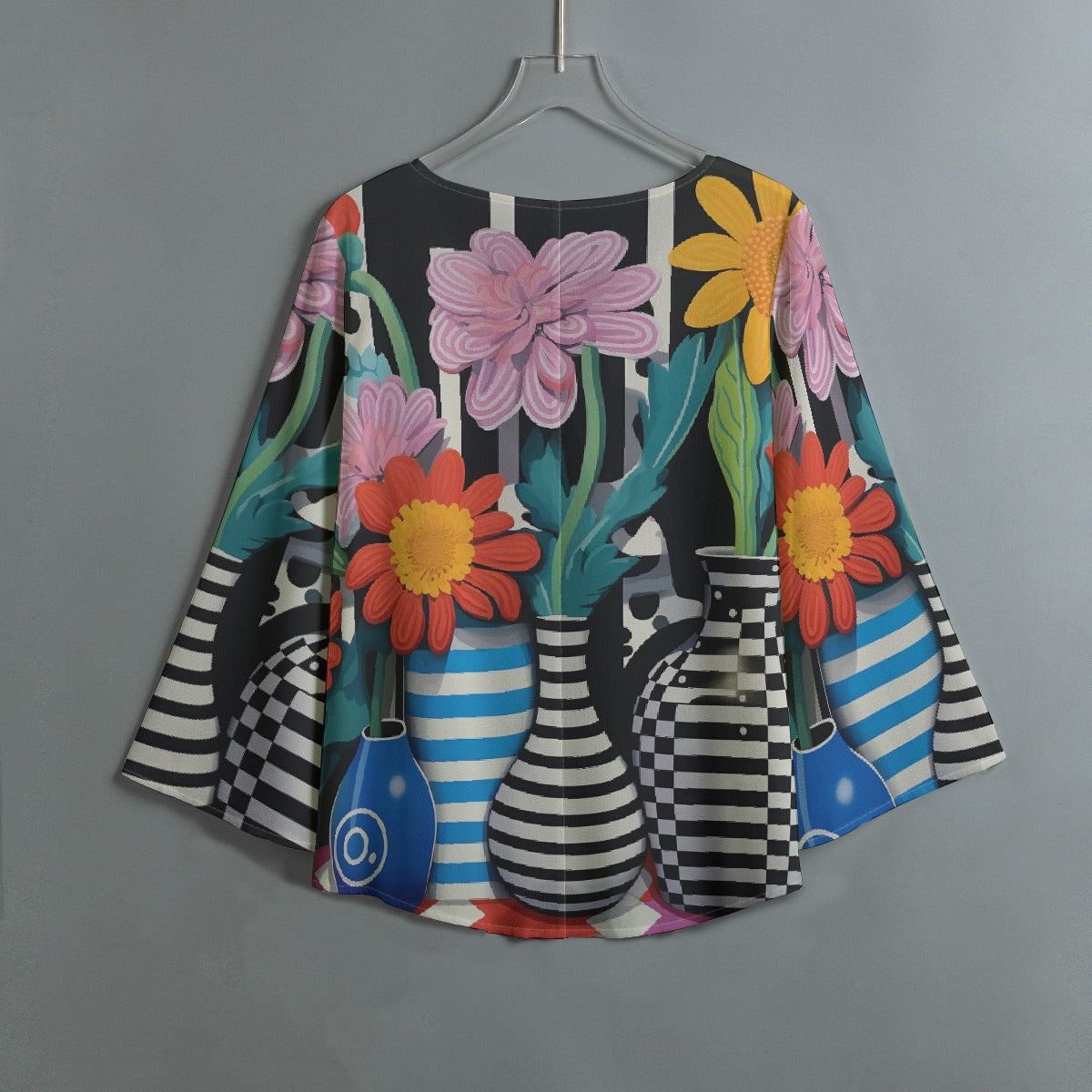 All-Over Print Women's V-neck T-shirt With Irregular Hem