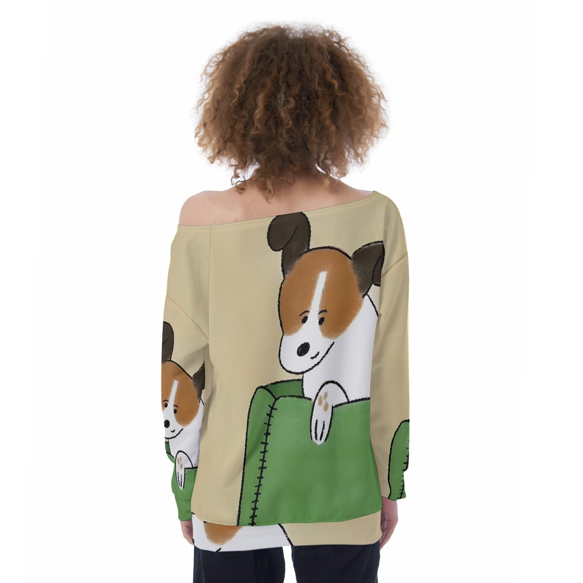 All-Over Print Oversized Women's Off-Shoulder Sweatshirt