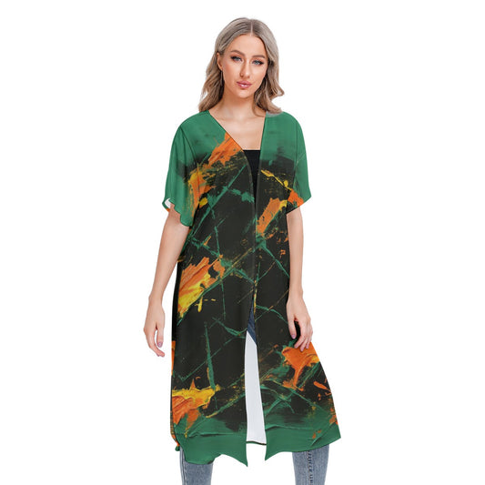 All-Over Print Women's Short Sleeve Cardigan