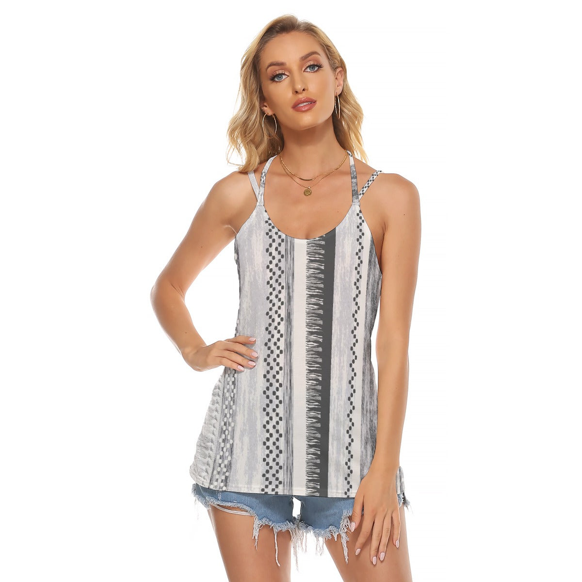 All-Over Print Women's Halter Top With Backless