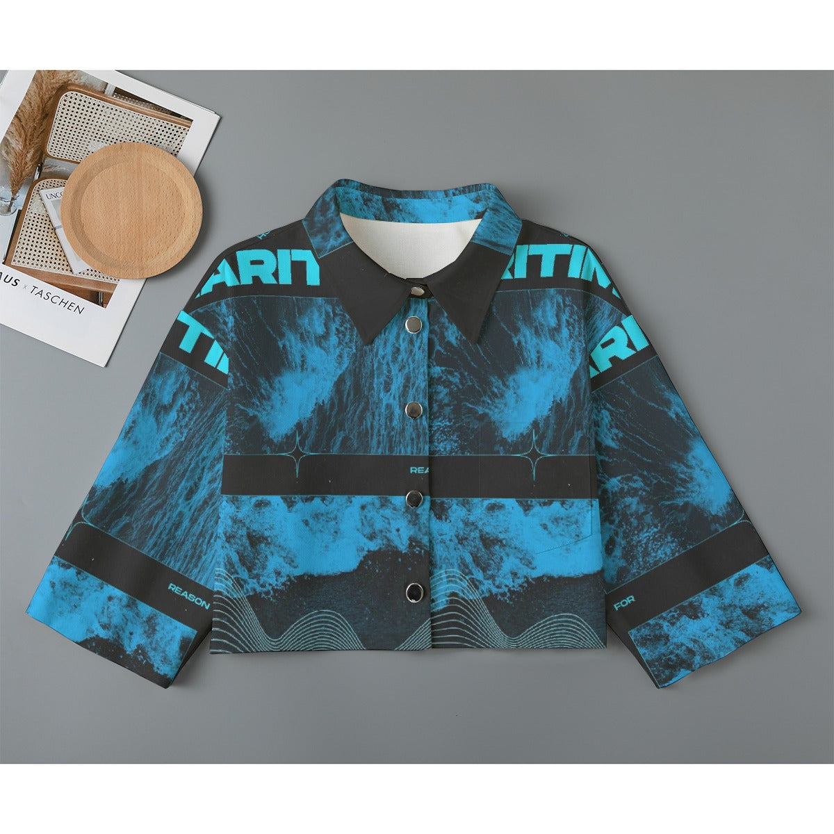 All-Over Print Women's Cropped Jacket | 245GSM Cotton