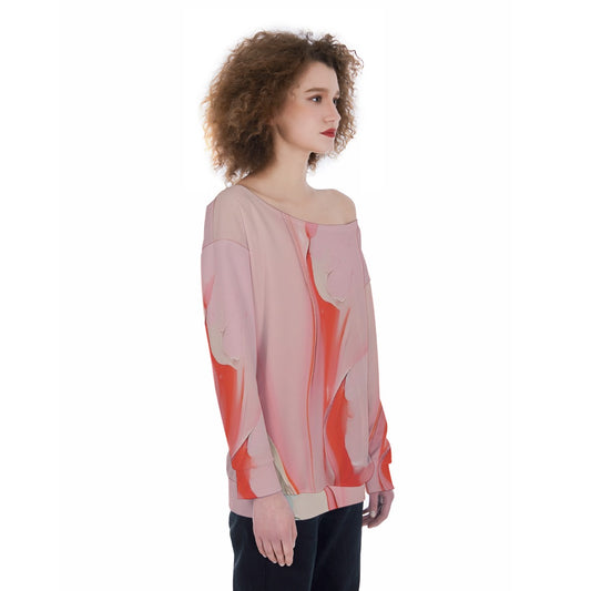 All-Over Print Oversized Women's Off-Shoulder Sweatshirt