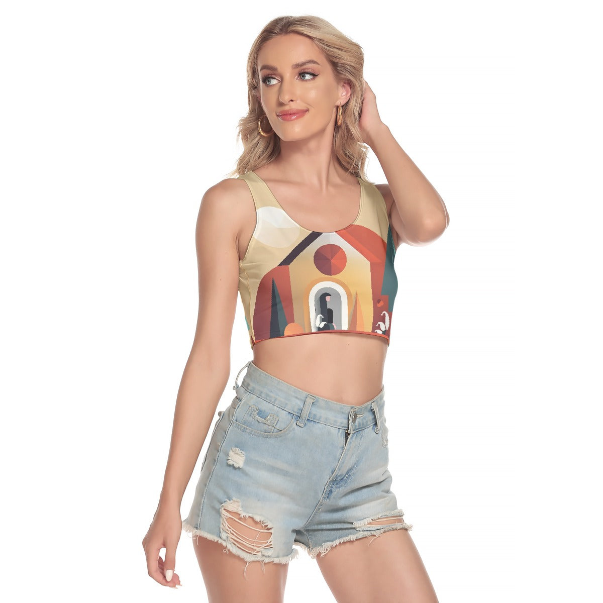 All-Over Print Women's Sport Crop Tank Top