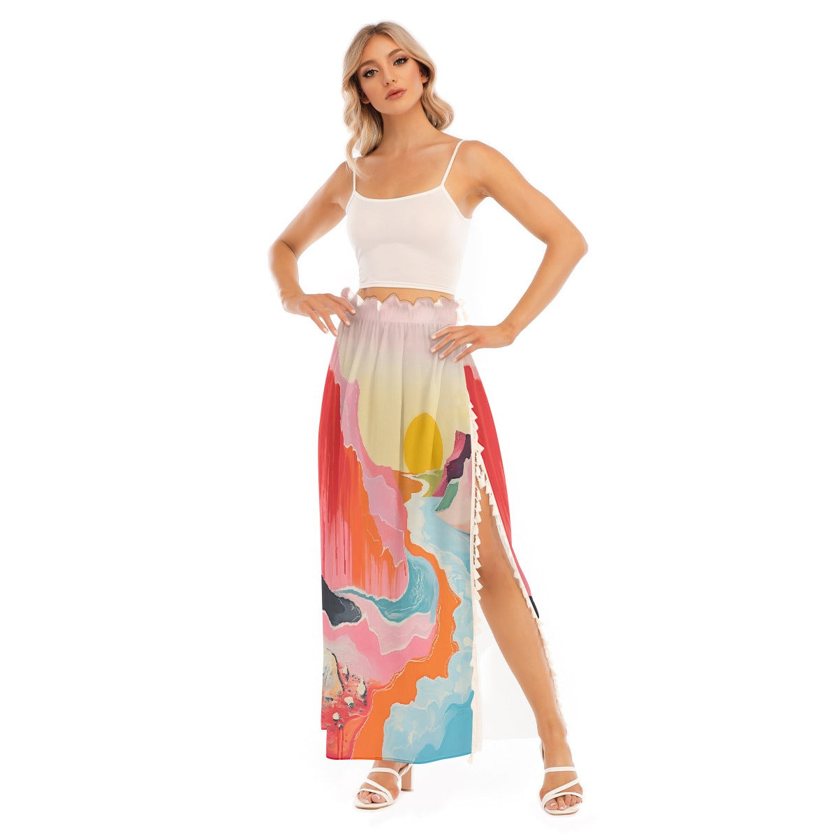 All-Over Print Women's Side Split Skirt