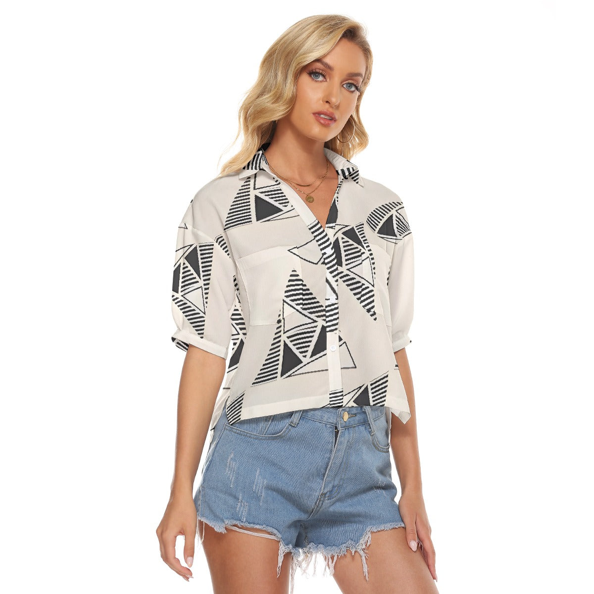 All-Over Print Women's V-neck Shirts