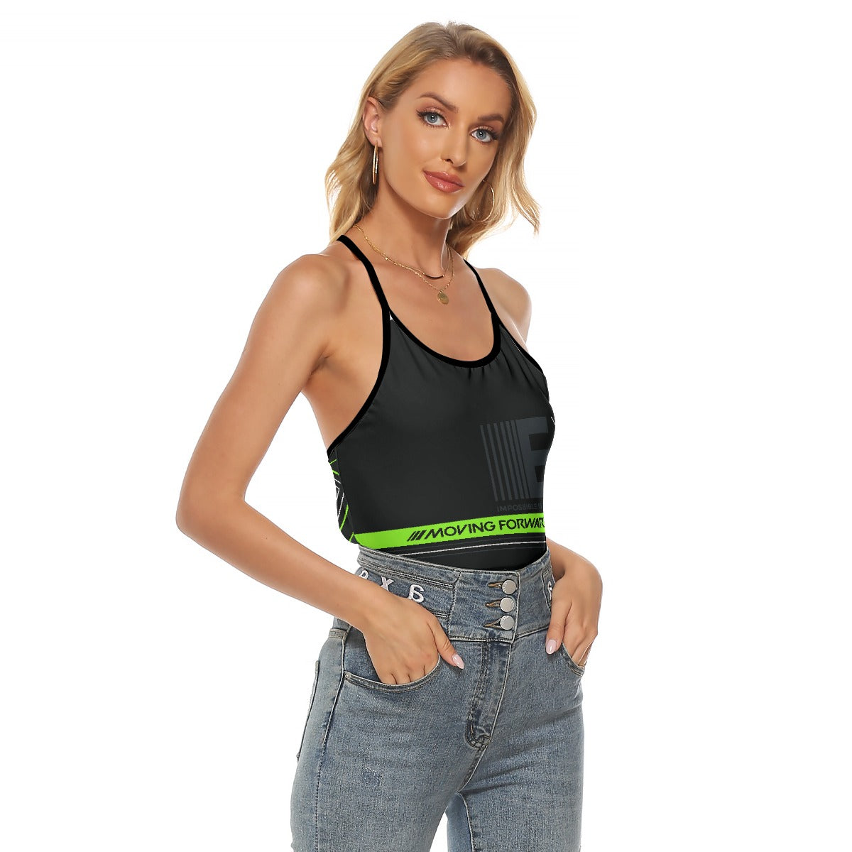 All-Over Print Women's Criss-Cross Open Back Tank Top