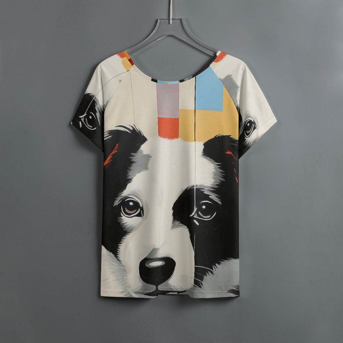 All-Over Print Women's Round Neck T-shirt With Raglan Sleeve