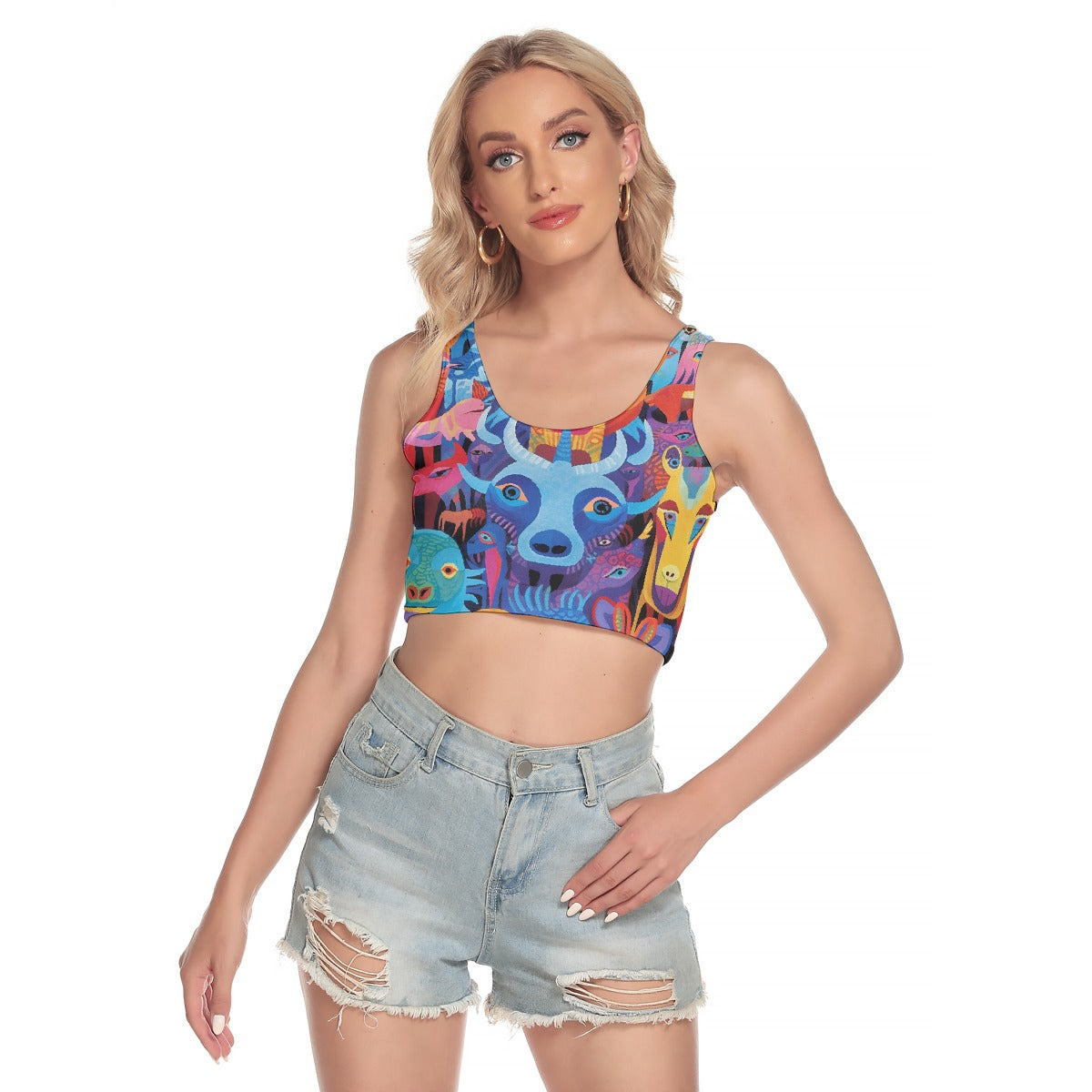 All-Over Print Women's Sport Crop Tank Top