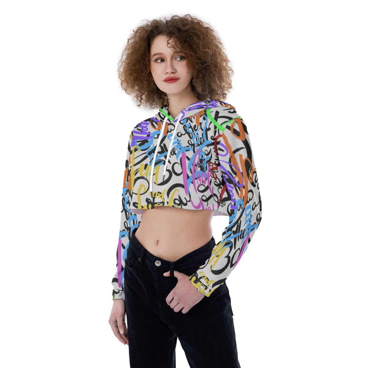 All-Over Print Women's Crop Top Hoodie