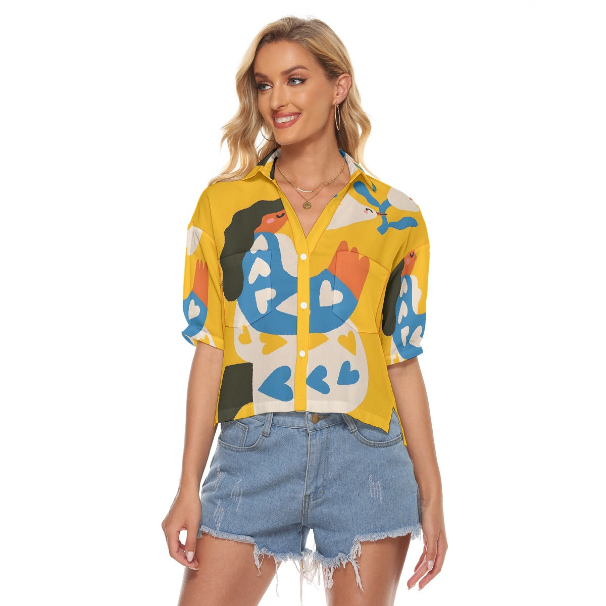 All-Over Print Women's V-neck Shirts