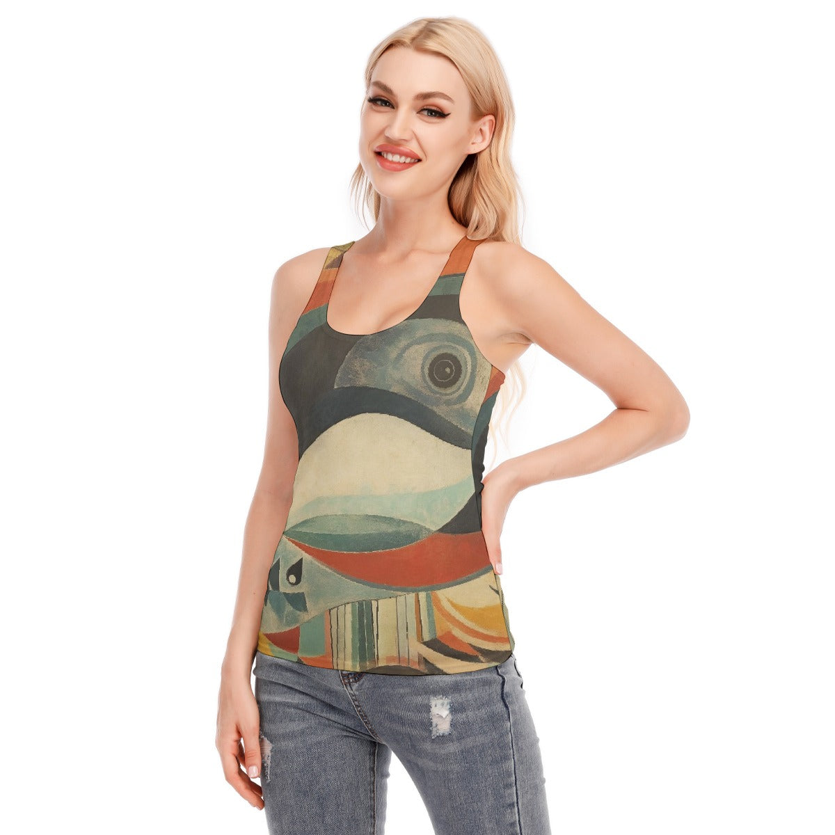 All-Over Print Women's Racer Vest | 190GSM Cotton