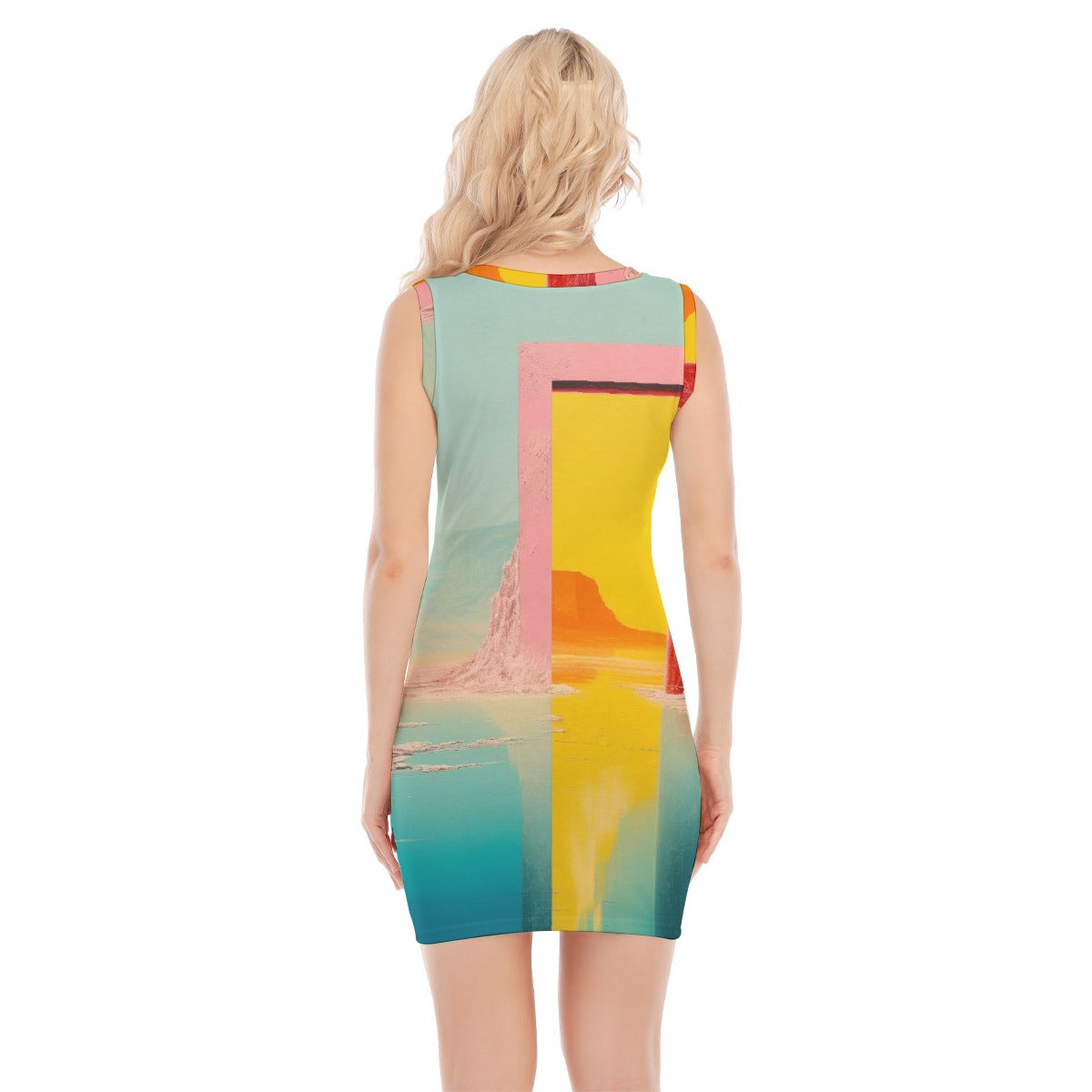 All-Over Print Women's O-neck Sleeveless Hip Skirt