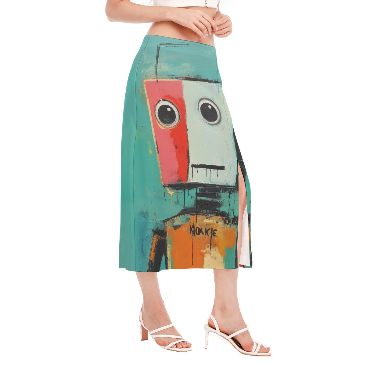 All-Over Print Women's High Slit Long Skirt