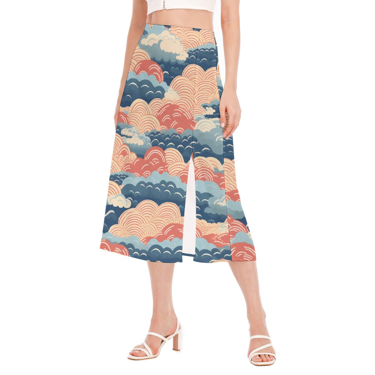 All-Over Print Women's High Slit Long Skirt