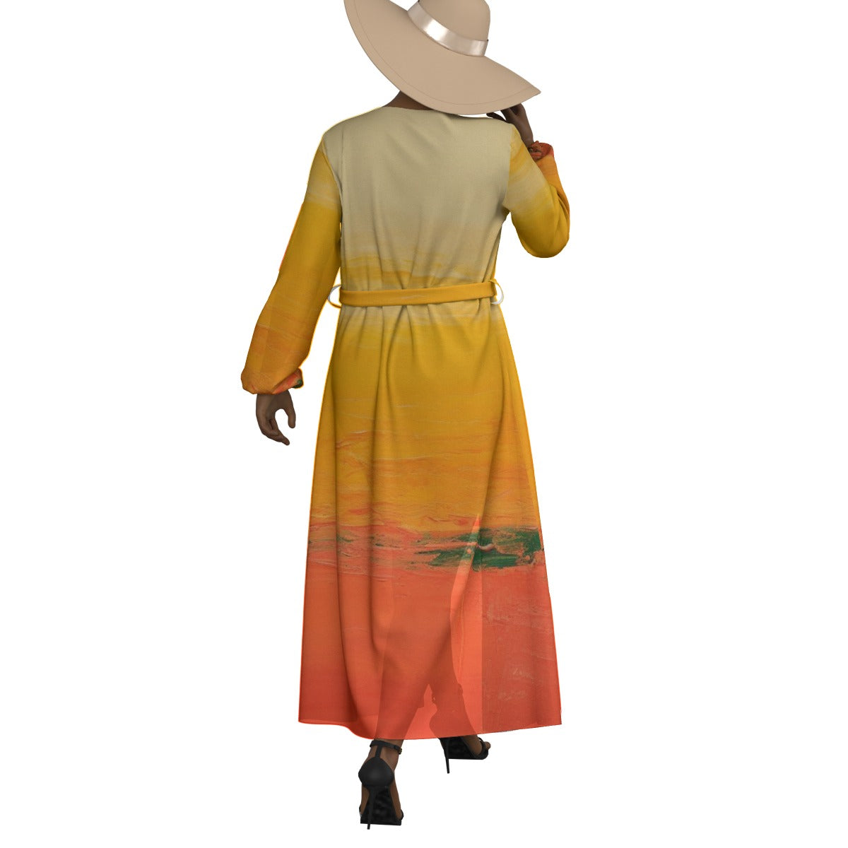 All-Over Print Women's Lace-up Chiffon Robe