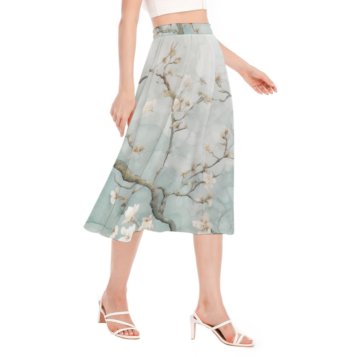 All-Over Print Women's Long Section Chiffon Skirt