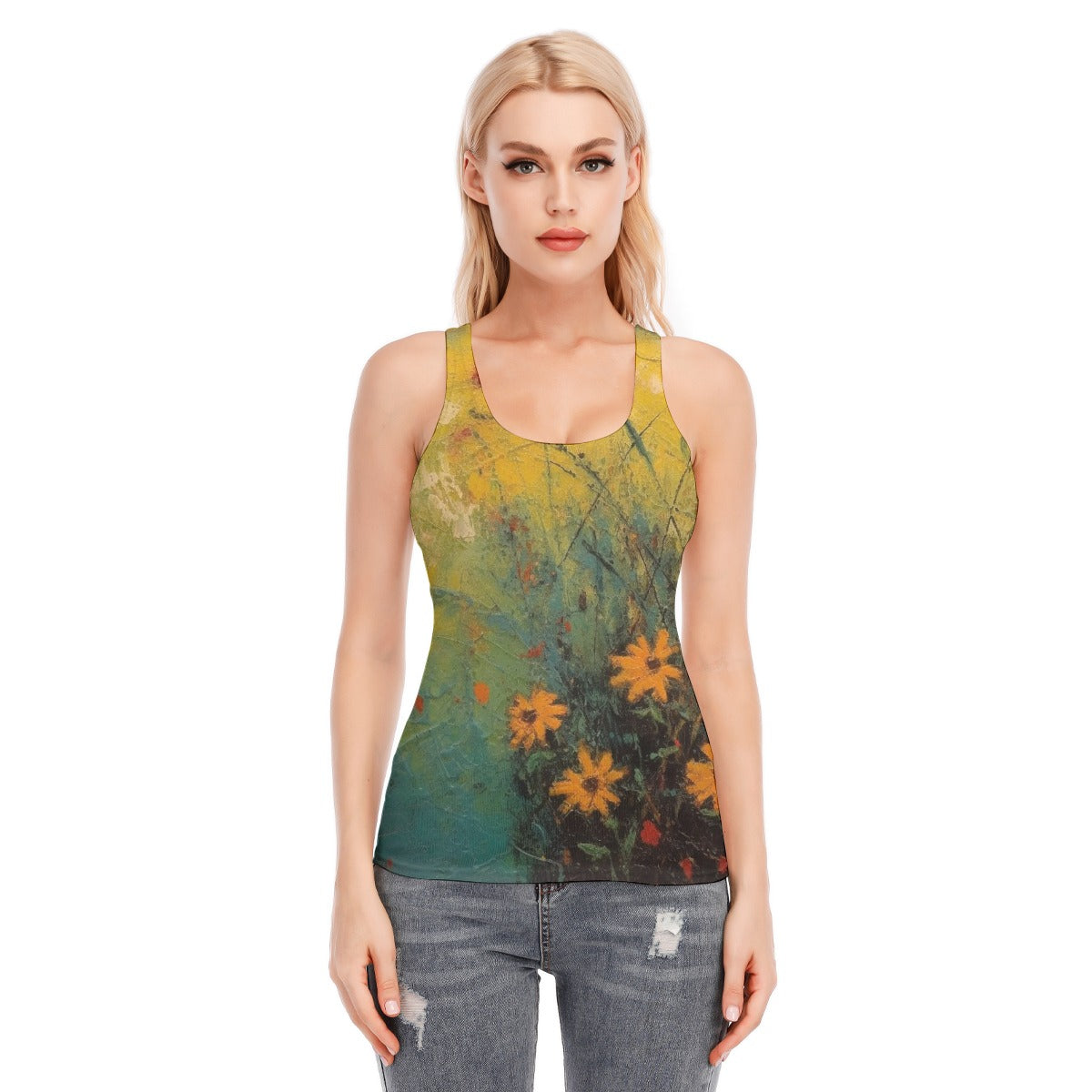 All-Over Print Women's Racer Vest | 190GSM Cotton