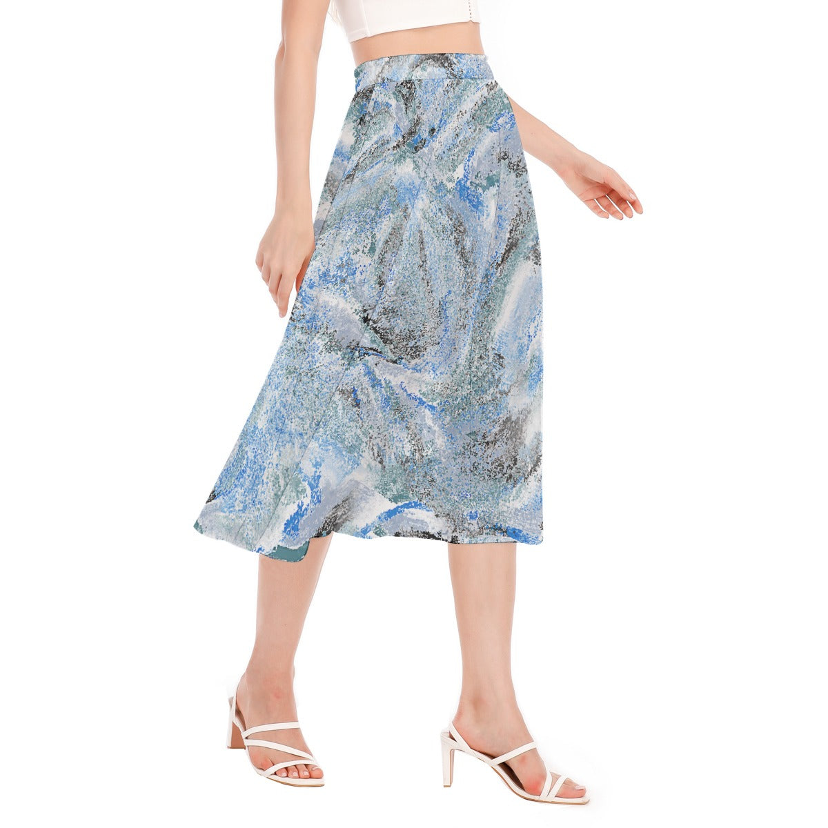 All-Over Print Women's Long Section Chiffon Skirt