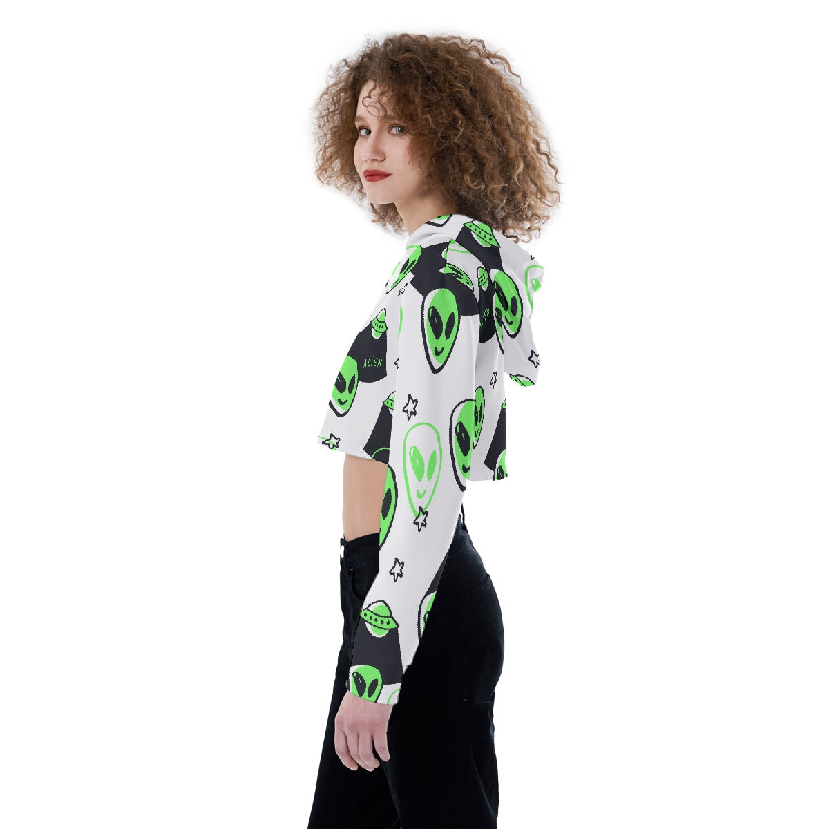 All-Over Print Women's Crop Top Hoodie