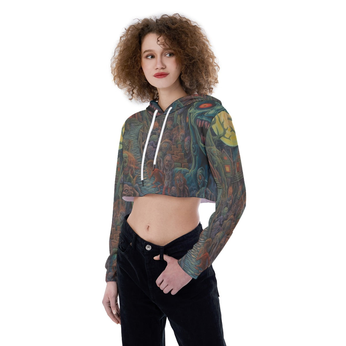 All-Over Print Women's Crop Top Hoodie