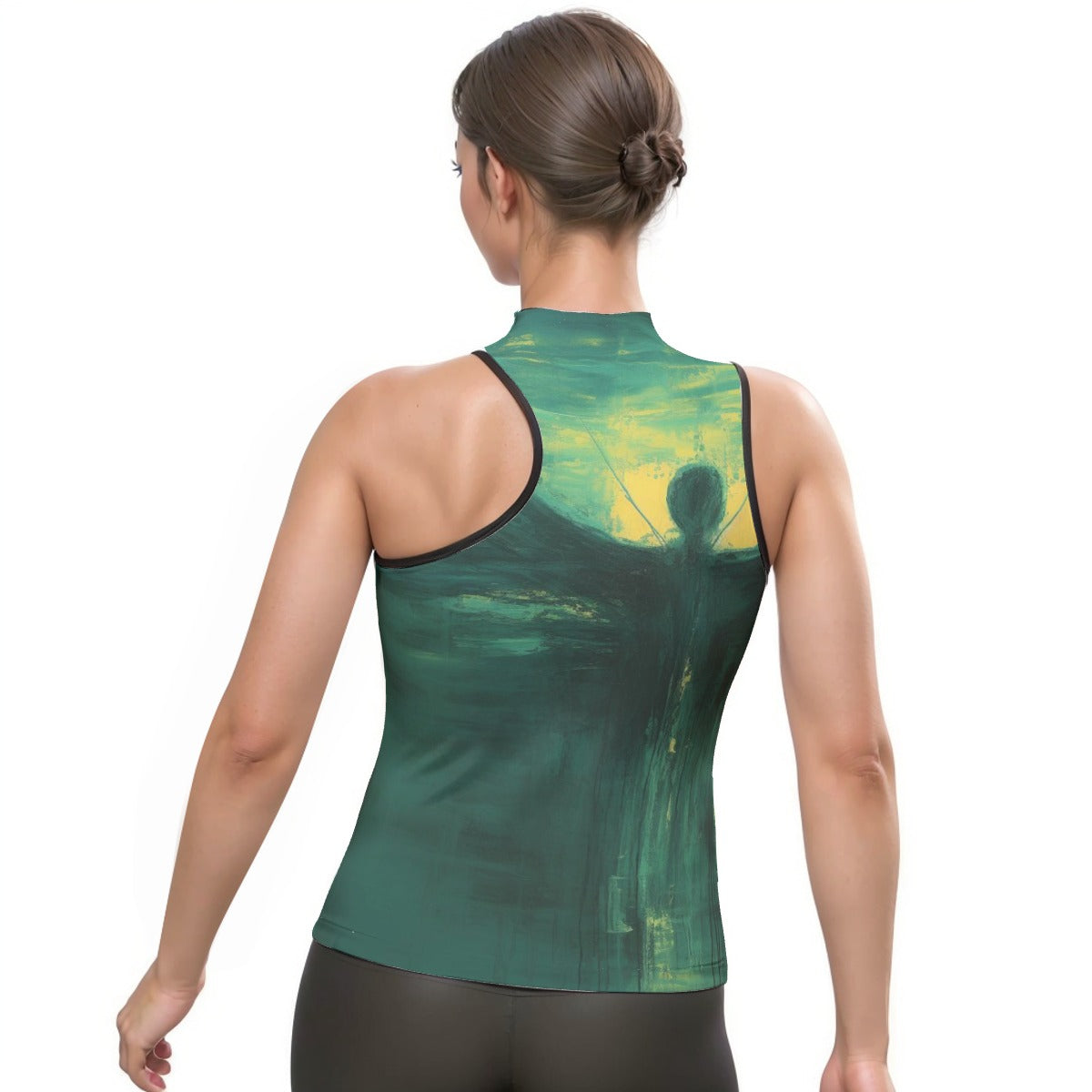 All-Over Print Women's Halter Sleeveless Asymmetrical Tank Top