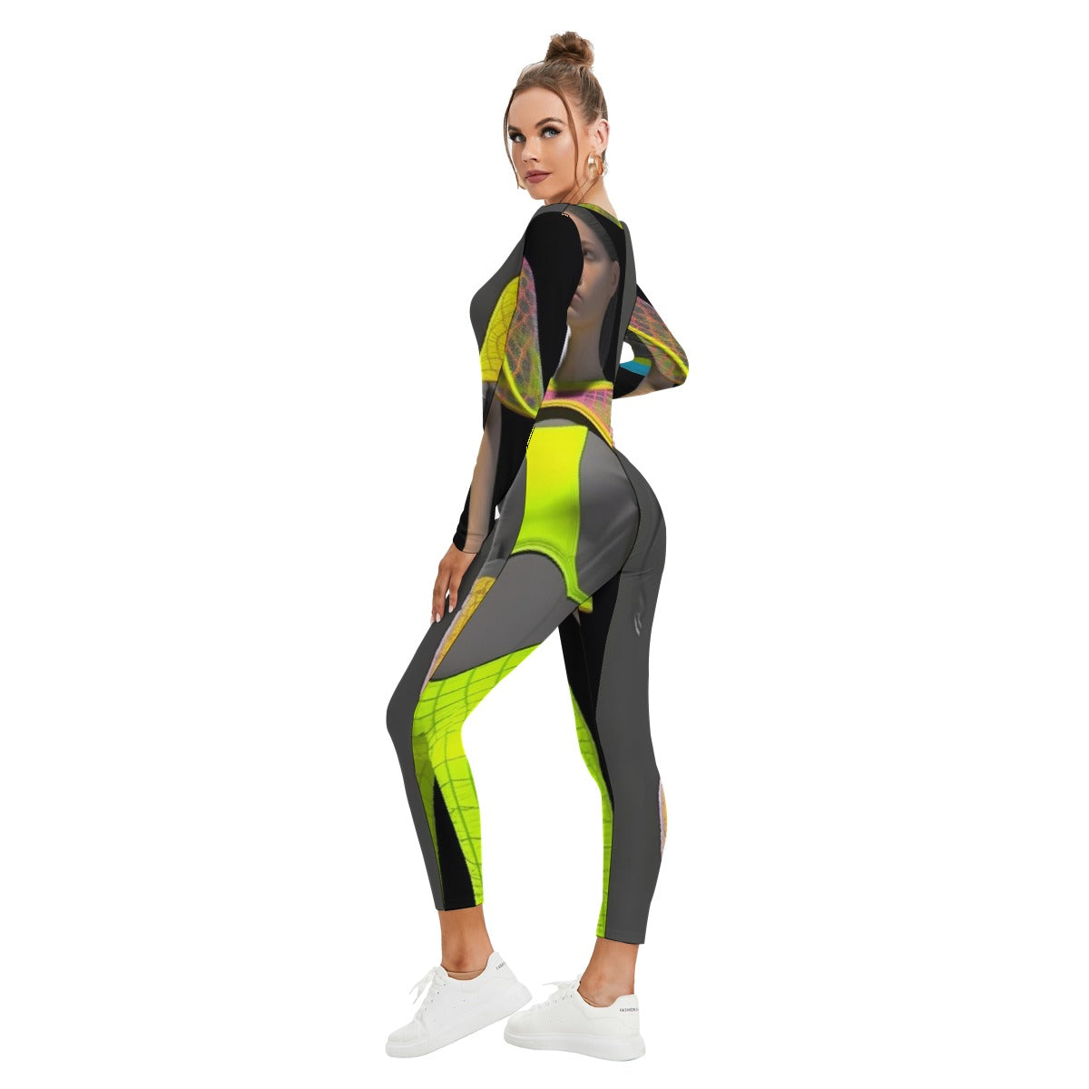 All-Over Print Women's Plunging Neck Jumpsuit