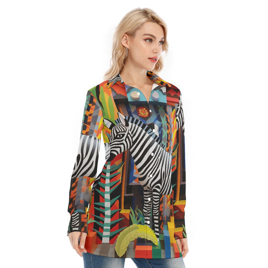 All-Over Print Women's Long Shirt