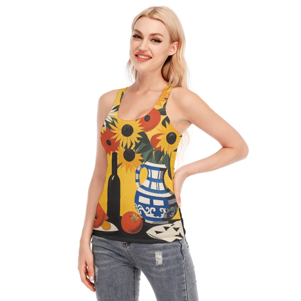 All-Over Print Women's Racer Vest | 190GSM Cotton
