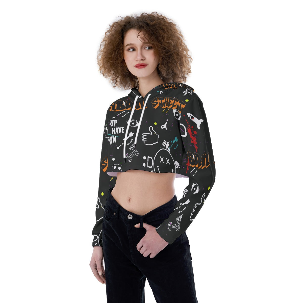 All-Over Print Women's Crop Top Hoodie