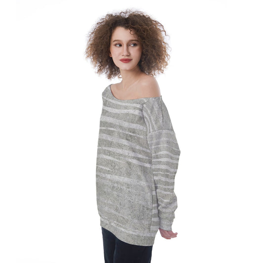 All-Over Print Oversized Women's Off-Shoulder Sweatshirt