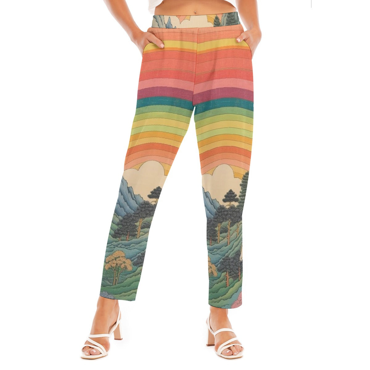 All-Over Print Women's Loose Straight-leg Pants